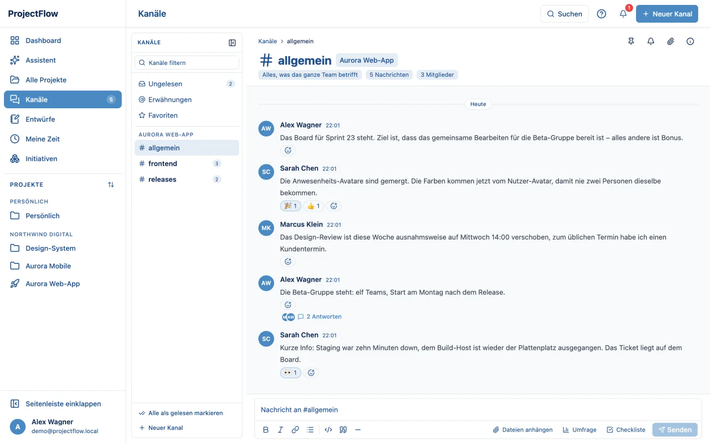 Kanal mit Thread